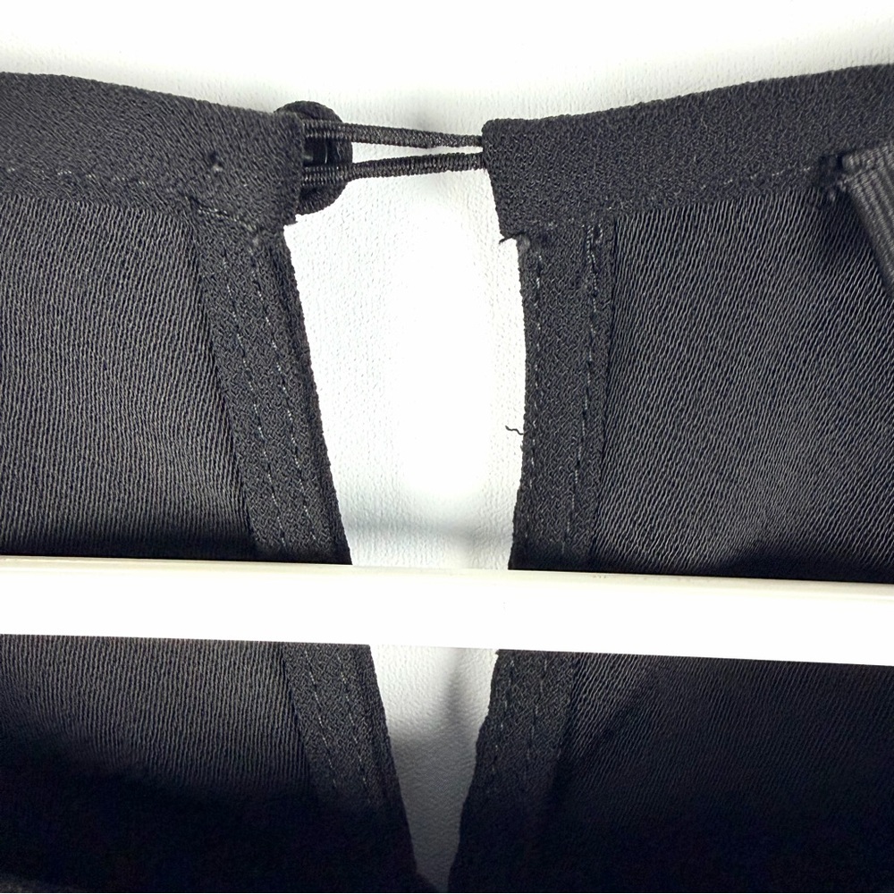 J.Crew Black Ruffle Sleeve Blouse Size 6 Keyhole Back Flowy Top - Picture 10 of 12
